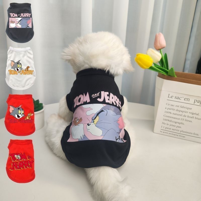 Kích Thước S-XXL Áo Vest Cho Chó Mới Teddy Mini Vừa Lớn Chó Cotton Tank Top Sản Phẩm Thú Cưng Quần Áo Tom & Jerry Text