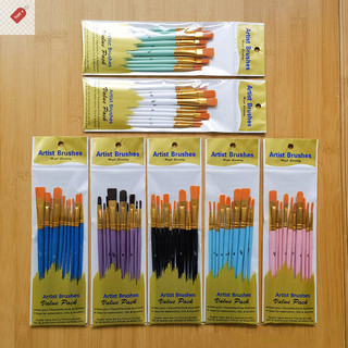 ALIK 10 Bộ Cọ Sơn Bộ Nylon Paing Bàn Chải Thanh Ngắn Dầu Acrylic Bàn Chải Màu Nước Bút Chất Lượng Cao Nghệ Thuật Tiếp Liệu VN