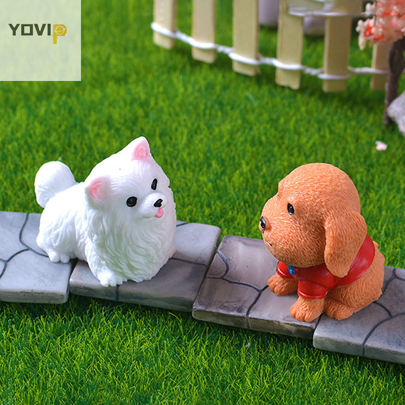 Yovip 1 Chiếc Bức Tượng Nhỏ Cho Chó Thu Nhỏ Terrarium Thủ Công Động Vật Thực Tế Chó Cho DIY Micro Phong Cảnh Cổ Tích Phụ Kiện Vườn VN