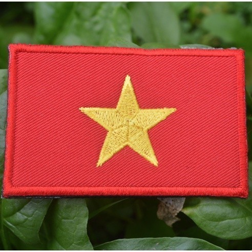 Patch_velcro cờ Việt Nam thêu tinh xảo dán quần áo_ba lô túi xách