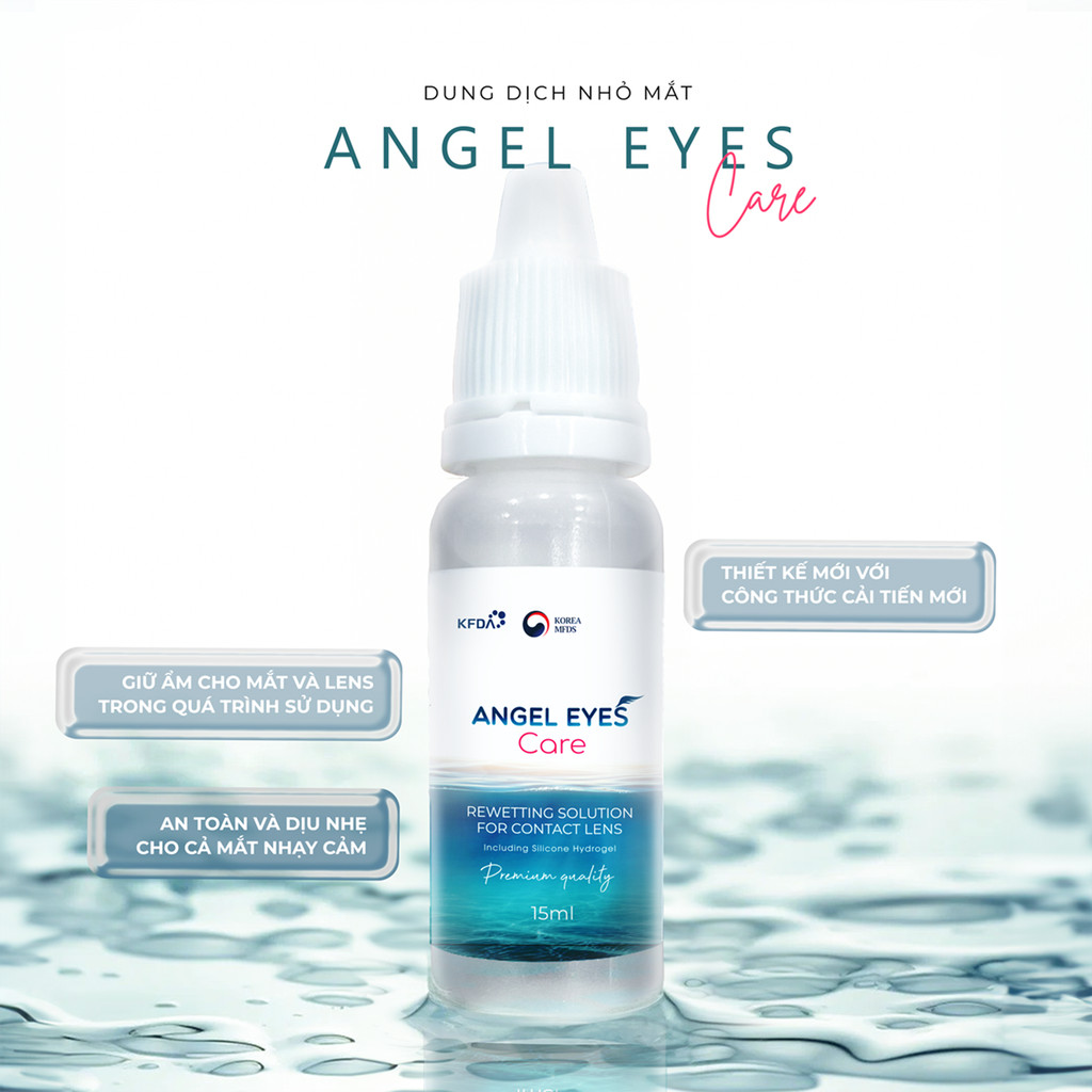 Nước nhỏ mắt lens An.gel Ey.es Ca.re, Nước mắt nhân tạo cho kính áp tròng dành cho mắt nhạy cảm 15ml