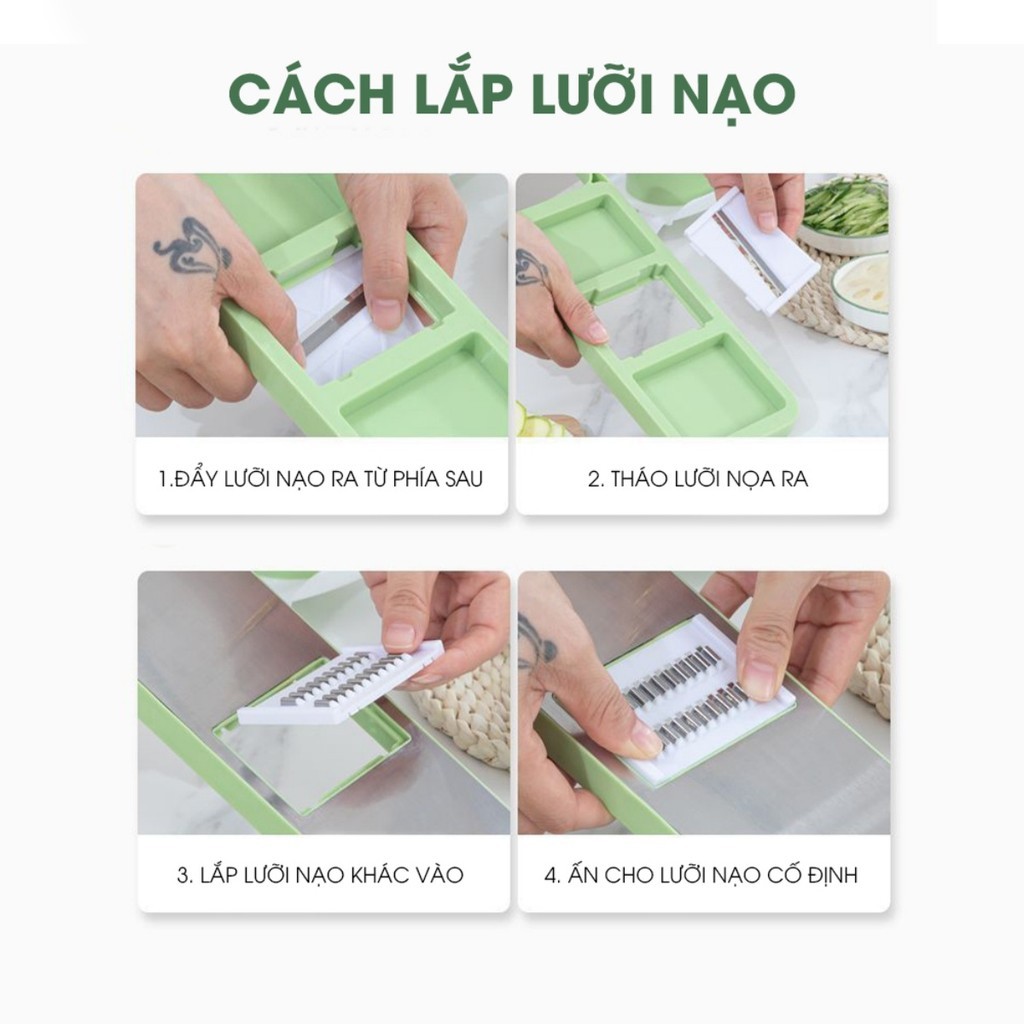 Nạo Rau Củ, Nạo Đa Năng Tích Hợp 5 Lưỡi Nạo Kèm Tay Cầm FE123