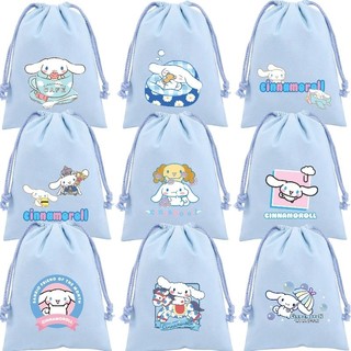 Túi dây rút Cinnamoroll mới túi lưu trữ hoạt hình túi quà tặng túi vải sang trọng