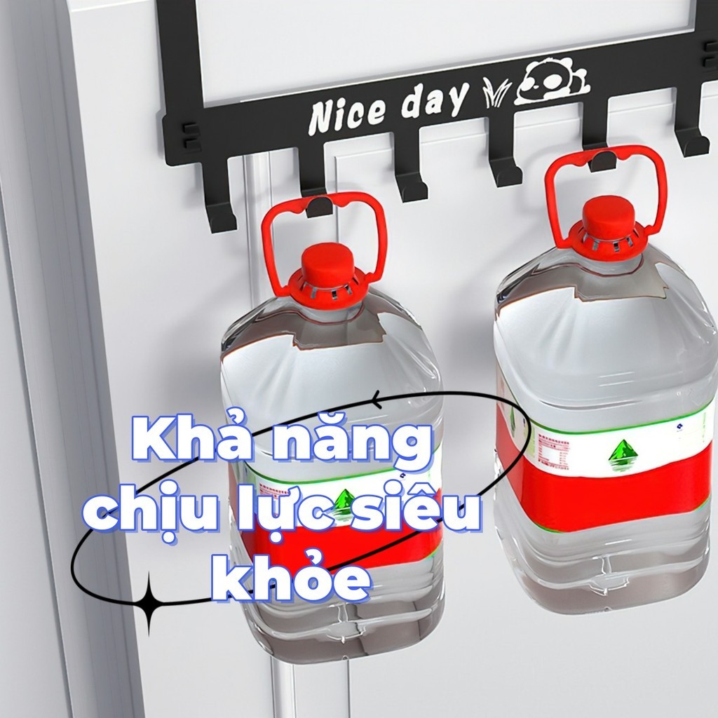 Móc treo đồ, treo quần áo sau cửa Nice Day màu đen bằng thép chống gỉ FE123