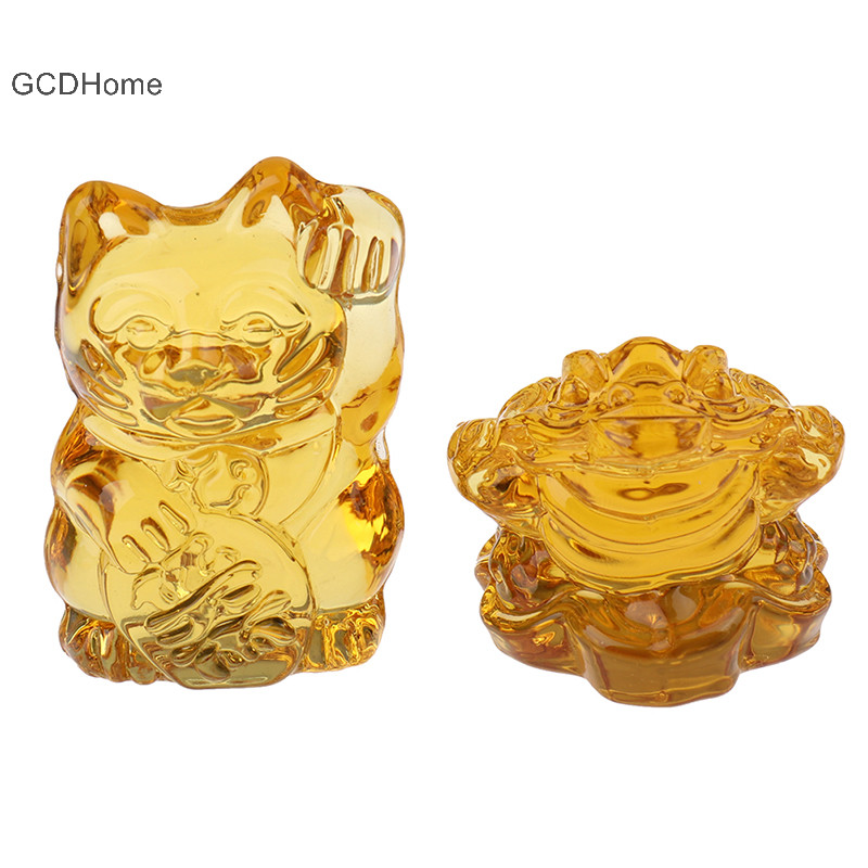 Gcdhome Trung Quốc Pha Lê Vàng Phong Thủy May Mắn Ếch HOT Trang Trí Nhà Cửa Quà Tặng