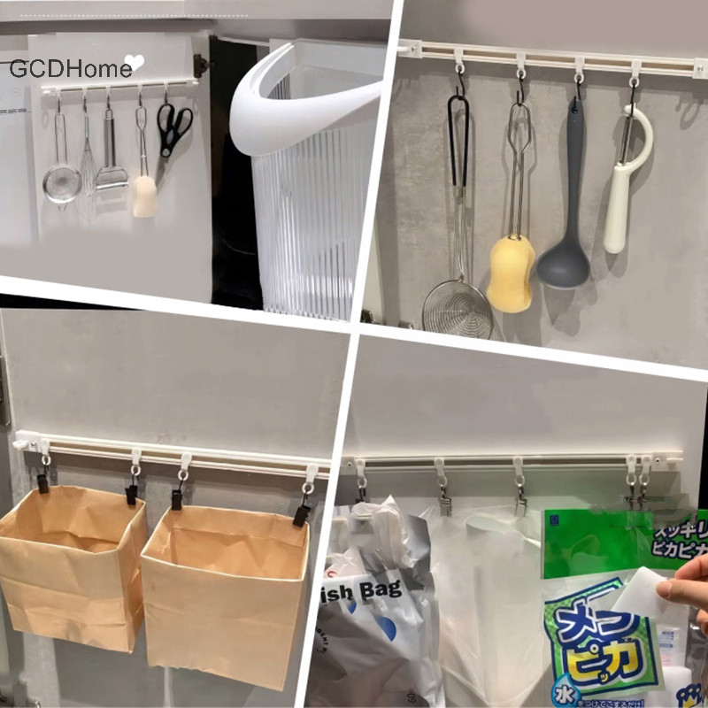 Gcdhome Treo Tường Đồ Dùng Nhà Bếp Giá Phòng Ngủ Rai Oranizer Nhà Bếp Tiết Kiệm Không Gian Treo Tường Chảo Nồi Dụng Cụ Móc Treo Hangel HOT