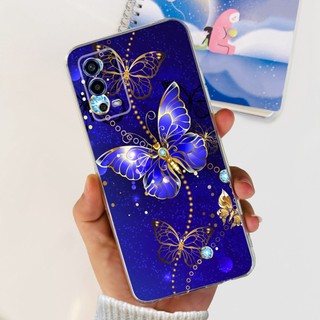 Dành Cho OPPO A55 4G Ốp Lưng CPH2325 Vỏ Chống Sốc Thời Trang Bướm Silicon Mềm Trong Suốt Cho OPPOA55 A 55 4G Vỏ Điện Thoại