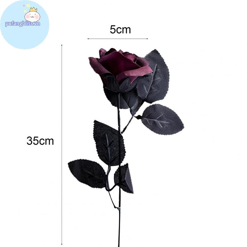 Pufangbliss Gothic Hoa Hồng Đen Nhân Tạo Hoa Mô Phỏng Hoa Len Hoa Hồng Hoa VN