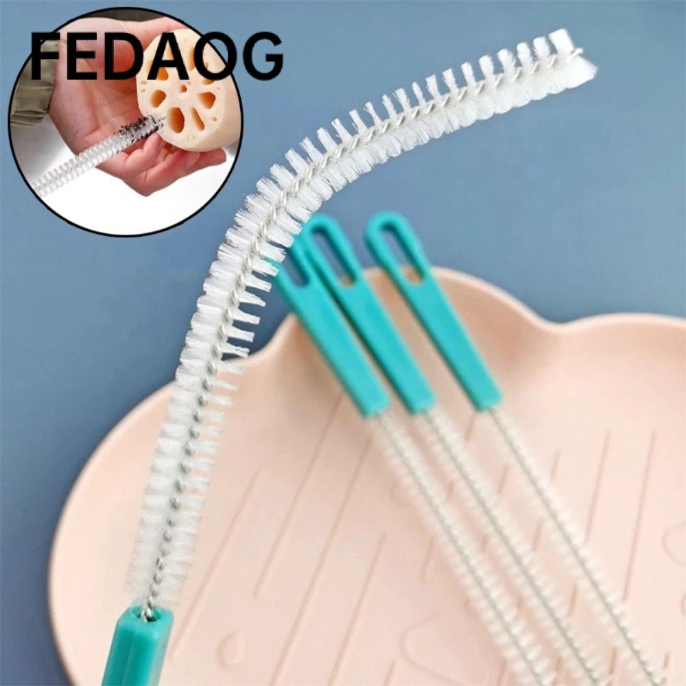Bàn chải làm sạch ống hút FEDAOG, Bàn chải làm sạch chai rơm không gỉ đa chức năng, Bàn chà sạch sâu 360 độ di động