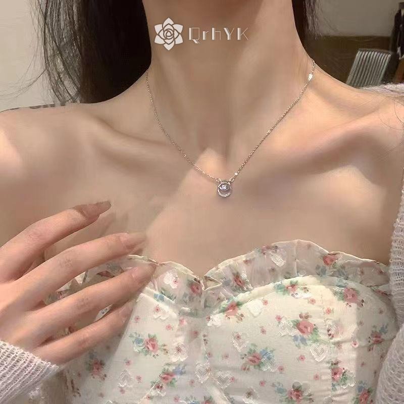 Qrhyk Ngọt Ngào Không Đều Tối Giản Tính Khí Ngọc Trai Cổ Dây Xích sel Choker Dây Chuyền Nữ Kỷ Niệm Hợp Thời Trang Trang Trang Sức Quà Tặng Mới