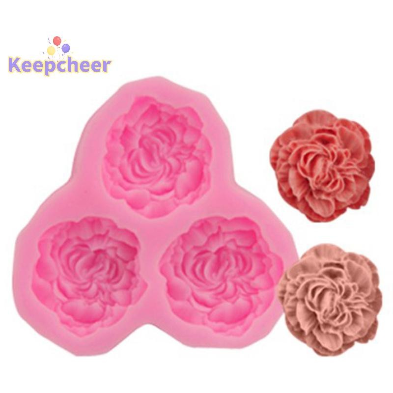 [Keepcheer] Khuôn Silicon Hoa Mẫu Đơn Cưới Cupcake Topper Fondant Bánh Decorag Dụng Cụ [Mới]