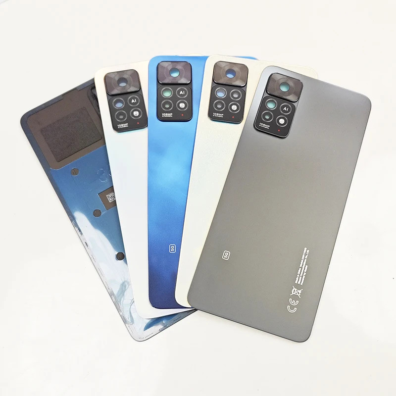 Custodia Xiaomi Redmi Note 11 4G/11s Argento con Anello e Copri-Camera