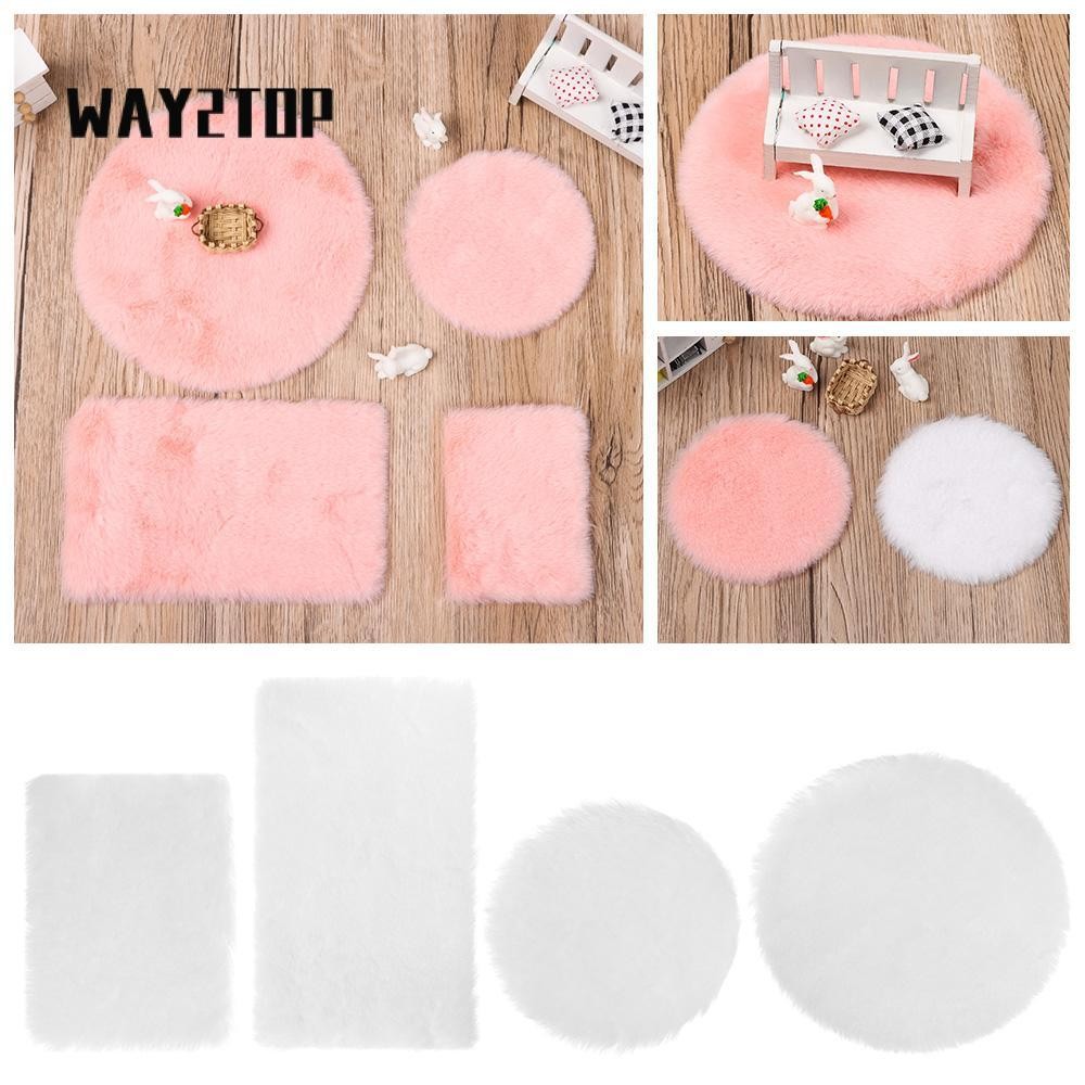 WAY2TOP Thảm lông thu nhỏ Đồ chơi Nhà chơi Thảm lót sàn Mini tỷ lệ 1 / 12