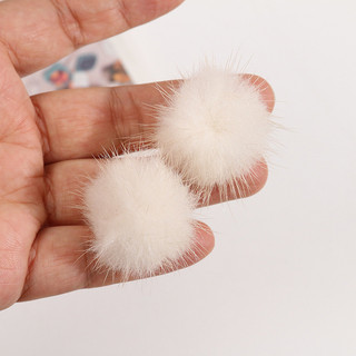 Bóng lông chồn sang trọng 3.5cm phụ kiện trang trí tóc/trang sức DIY bán buôn
