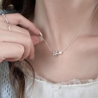 Luimo Thời Trang Bạc Sáng Sao Biển Ngọc Trai Vòng Cổ Mặt Dây Chuyền Xương Đòn Dây Chuyền Phụ Kiện Trang Sức Cho Tiệc Cưới Nữ Bé Gái Quà Tặng SBS