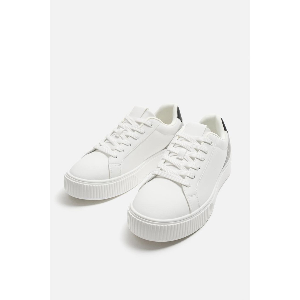 [Rẻ vô địch] Giày sneaker Zara chính hãng White Platform - Dáng đế dày Trắng phối màu
