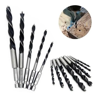 ZENITHCO bộ mũi khoan xoắn ốc 3 cánh 5 cái thép carbon cao 4/5/6/8/10mm ren 1/4" chất lượng cao