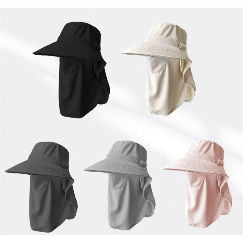Mũ chống nắng,Mũ Nón Chống Nắng Vành Rộng Nữ,Mũ Bucket vành rộng tích hợp khẩu trang chống tia UV