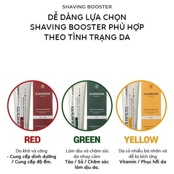 Kem cạo râu BARBER501 Shaving Booster Smoothie VITA  – Hỗ trợ làm dịu da, dưỡng ẩm, chiết xuất thiên nhiên 300ml | DAMDA