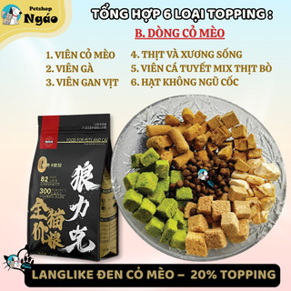 Hạt Cho Mèo LANGLIKE Đen Cao cấp - Siêu Topping, Đạm 40%, Hạt LANG LIKE Cho Mèo, Không Độn Ngũ Cốc
