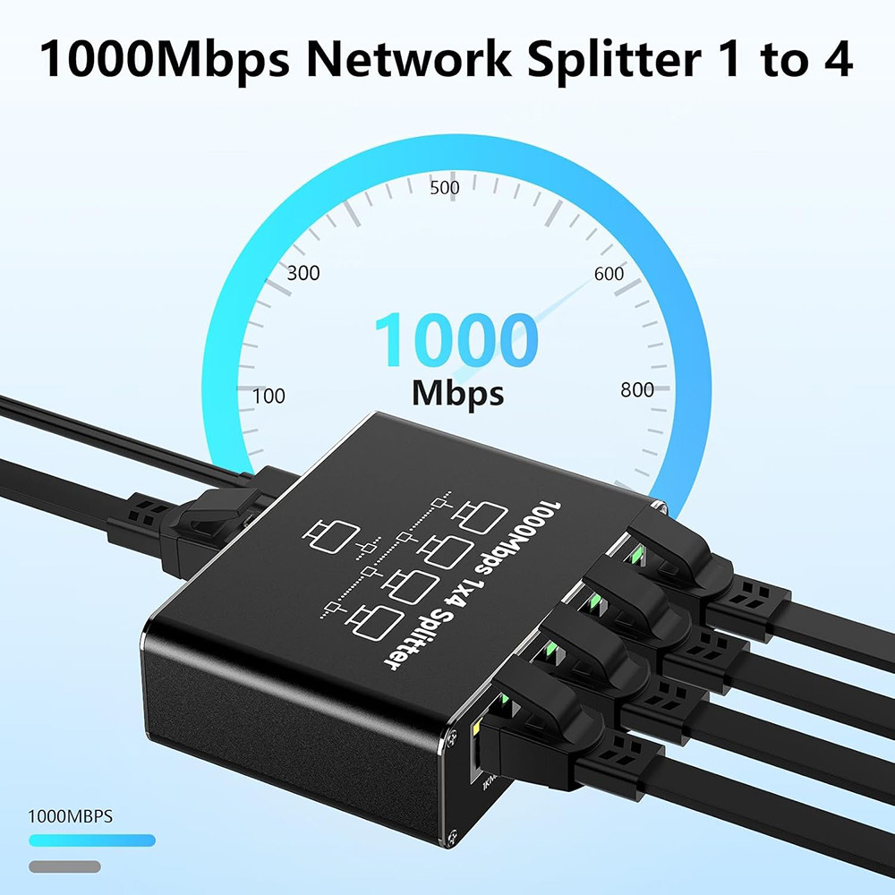 RJ45 Ethernet Switch Splitter LAN Gigabit Extension Adapter 100Mbps ...