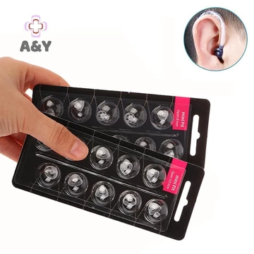 A & Y 10 Chiếc Máy Trợ Thính Nút Tai Mái Vòm Silicon Trắng Mở Phù Hợp Đầu Tai Có Thể Thay Thế Phụ Kiện Máy Trợ Thính 8 / 10mm Mất Thính Lực.