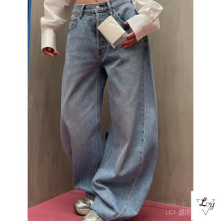 Quần jeans ống rộng bigsize phong cách retro Mỹ unisex hot girl nổi mỏng dài chạm đất