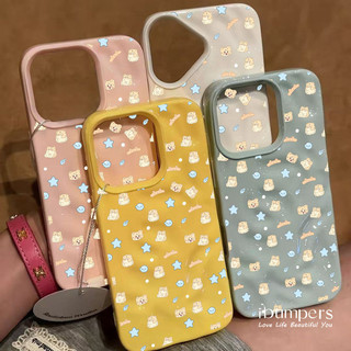 ibumpers Ốp Điện Thoại iPhone Họa Tiết Gấu Hoạt Hình Hợp Thời Trang Cho IPhone 11 12 13 14 15 16 Pro Max Ốp Lưng Thiên Thạch Màu Kẹo Silicon Mềm Chống Sốc
