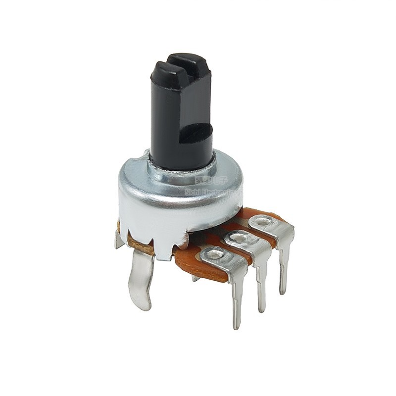 121 Loại Đơn Xoay Điện Áp 3-Pin B10K50K100K Nửa Trục Plum Tay Cầm Bộ Khuếch Đại Công Suất Điều Chỉnh Âm Lượng Âm Thanh