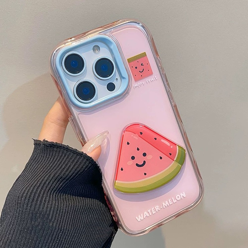 Ốp Điện Thoại Sóng Dây Xích Dưa Hấu 3D Cho iPhone 17 Pro Max 17 Air 16 Plus 15 14 13 12 11 Vỏ Bảo Vệ Chống Sốc