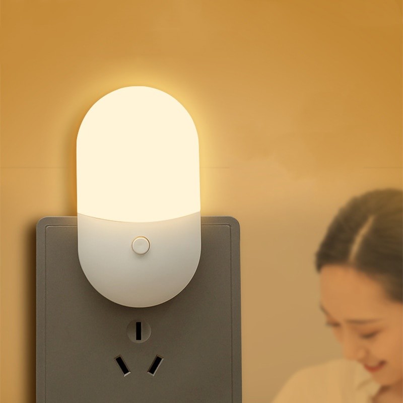 Đèn ngủ cắm - Công tắc bảo vệ mắt cho đầu giường, an toàn cho phòng trẻ em điện áp thấp (Sử dụng mọi mùa)