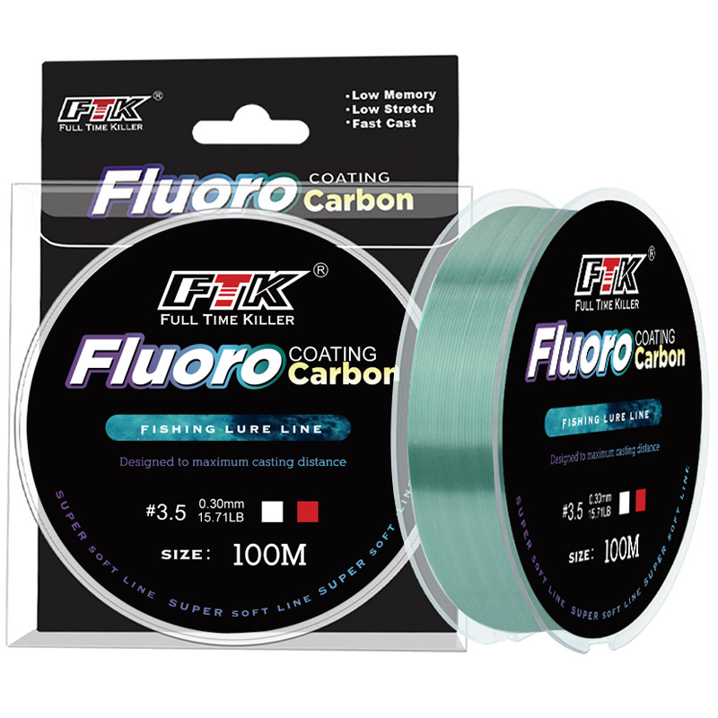 100M Fluorocarbon Coated Leader - Dây chìm sợi Carbon 4.1-34.3LB để câu cá chép