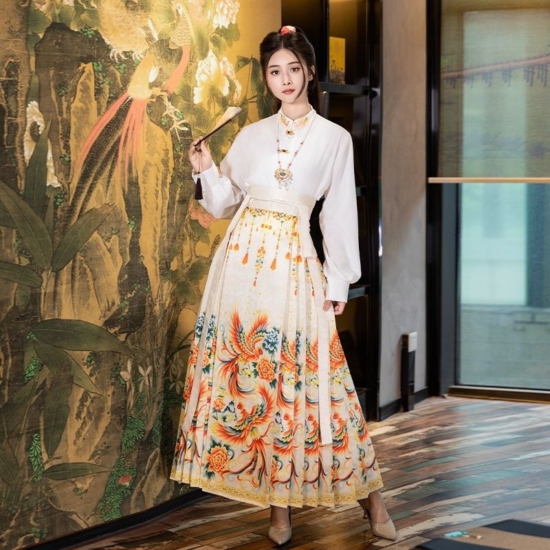 Váy mặt ngựa Hanfu Họa tiết cổ điển Thích hợp cho giới trẻ