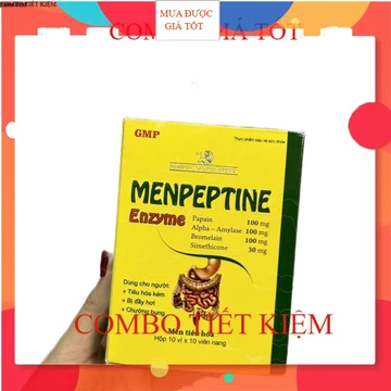 COMBO 2 HỘP Viên uống hỗ trợ tiêu hoá - Menpeptine enzym - hộp 100 viên - bổ sung ezym tiêu hoá cho cơ thể