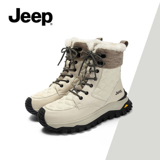 Giày Bốt Tuyết Nữ JEEP Mùa Đông Mới, Lót Lông Cừu Dày, Chống Trơn Trượt Ngoài Trời, Giày Bốt Ấm Áp Đế Dày, Giày Cotton Đông Bắc