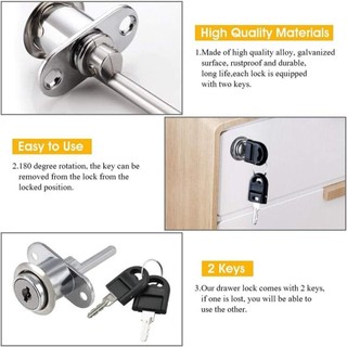 Khóa ngăn kéo hợp kim kẽm bền bỉ Phần cứng nội thất Tủ chống trộm Cửa bắt An ninh gia đình với chìa khóa Khóa núm ngăn kéo