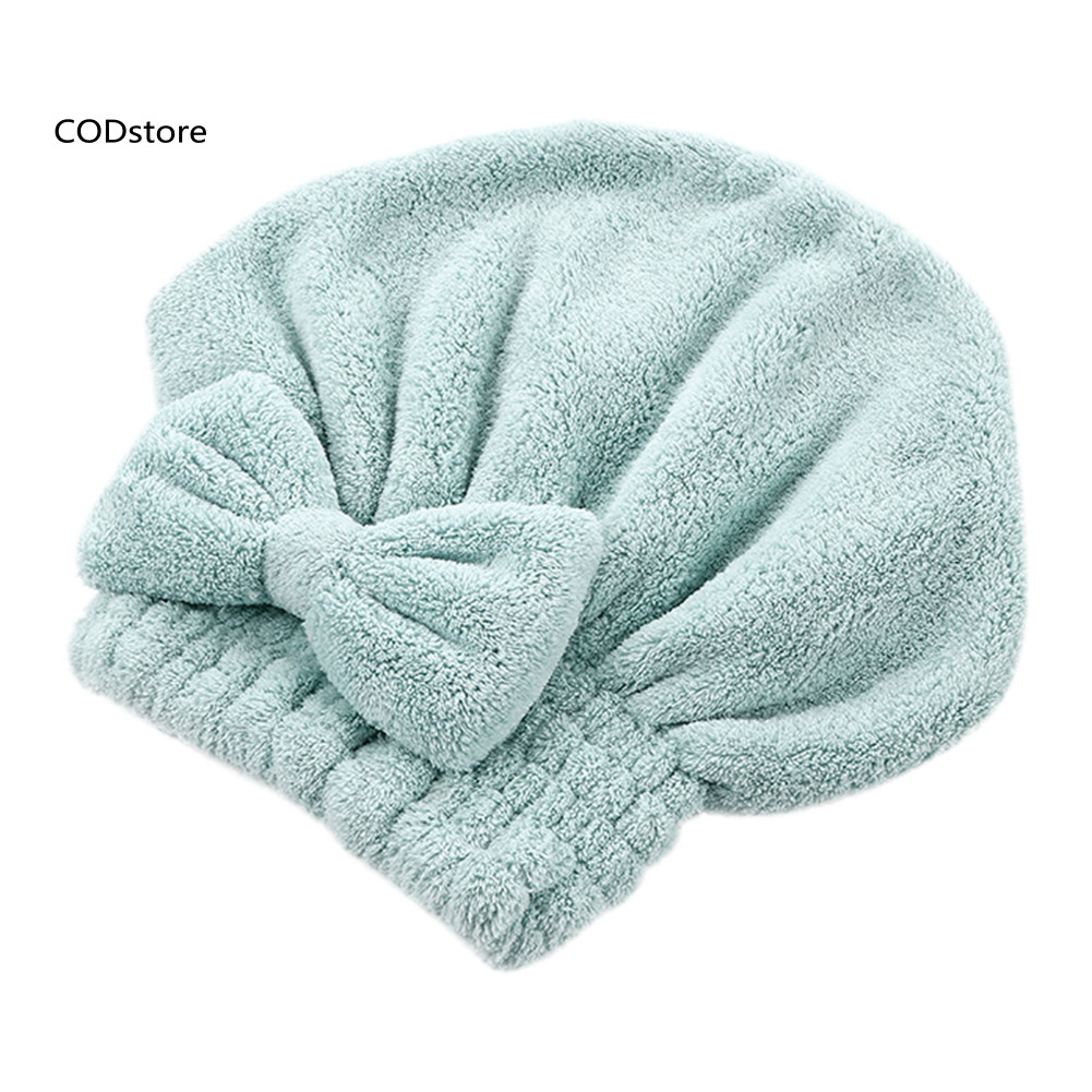 KDC Coral Velvet Nhanh Khô Mũ Tóc Siêu Thấm Hút Đầu Tắm Quấn Khăn Mũ Tắm