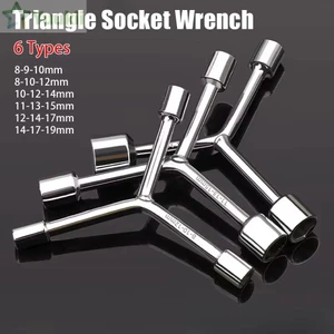YUUKII 1 Cờ lê loại Y, Công cụ sửa chữa tháo gỡ Cờ lê ổ cắm tam giác bằng thép Chrome Vanadi, 8 10 12mm Xe đạp Xe đạp Cờ lê ba lỗ đa tiêu chuẩn