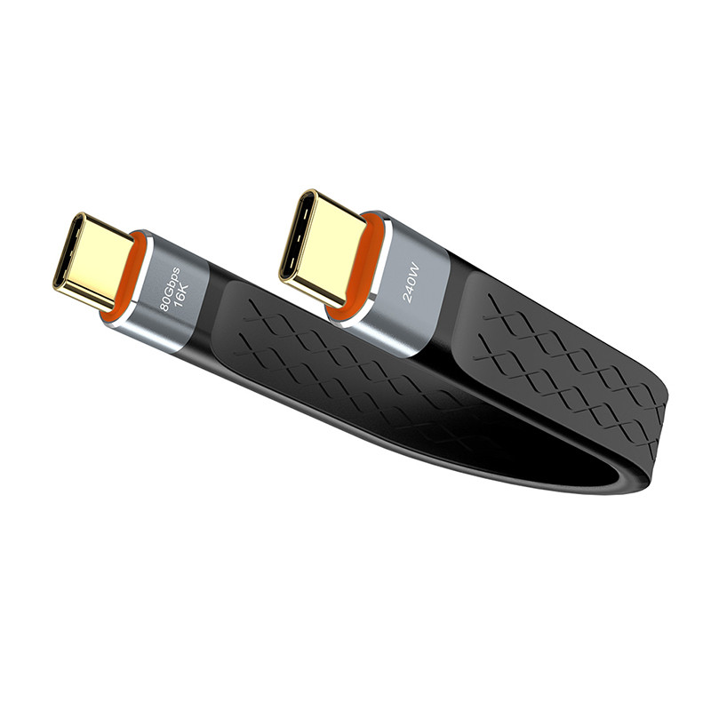 JMT Type C 240W Sạc nhanh Cáp dữ liệu 16K 60Hz tương thích HDMI 80Gbps cho máy tính SSD Cáp truyền điện thoại di động