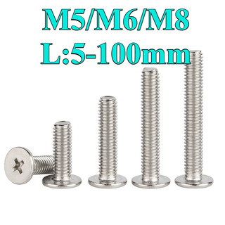 ((LXY) Ốc Vít Đầu Dẹt inox 304 /Ốc vít đầu pake dẹp mỏng phẳng Chuyên Dụng M5 / M6 / M8 * L: 5-100mm (RM-VN-1)