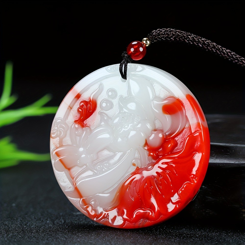Mặt dây chuyền cặp đôi hoa sen và ánh trăng, phù hợp làm quà tặng cho nam và nữ