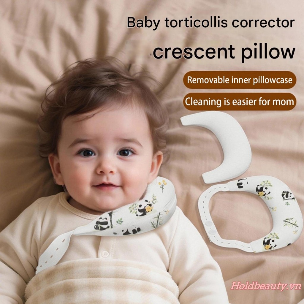 Bé Torticollis Corrector Gối hỗ trợ cổ sơ sinh có thể điều chỉnh để đi du lịch Đệm mềm khi ngủ