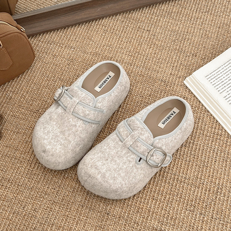【✨Spot】Giày Birkenstock đế dày Tối giản Dễ phối đồ Đế êm Mũi tròn Đế nâng cao Không mỏi chân Giày nữ