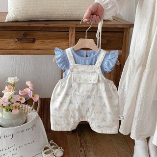 Quần Áo Trẻ Sơ Sinh Mùa Hè Bộ Đồ Liền Quần Áo Liền Quần Bé Gái Trẻ Em Bé Gái Quần Áo Mùa Hè Áo Liền Quần Đi Chơi Bộ Đồ Hai Mảnh