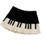 Treeling Nữ Sinh Eo Xếp Ly Một Dòng Mini Váy Vintage Thẩm Mỹ Piano Chìa Khóa In Hình loe Ngắn Skater Váy