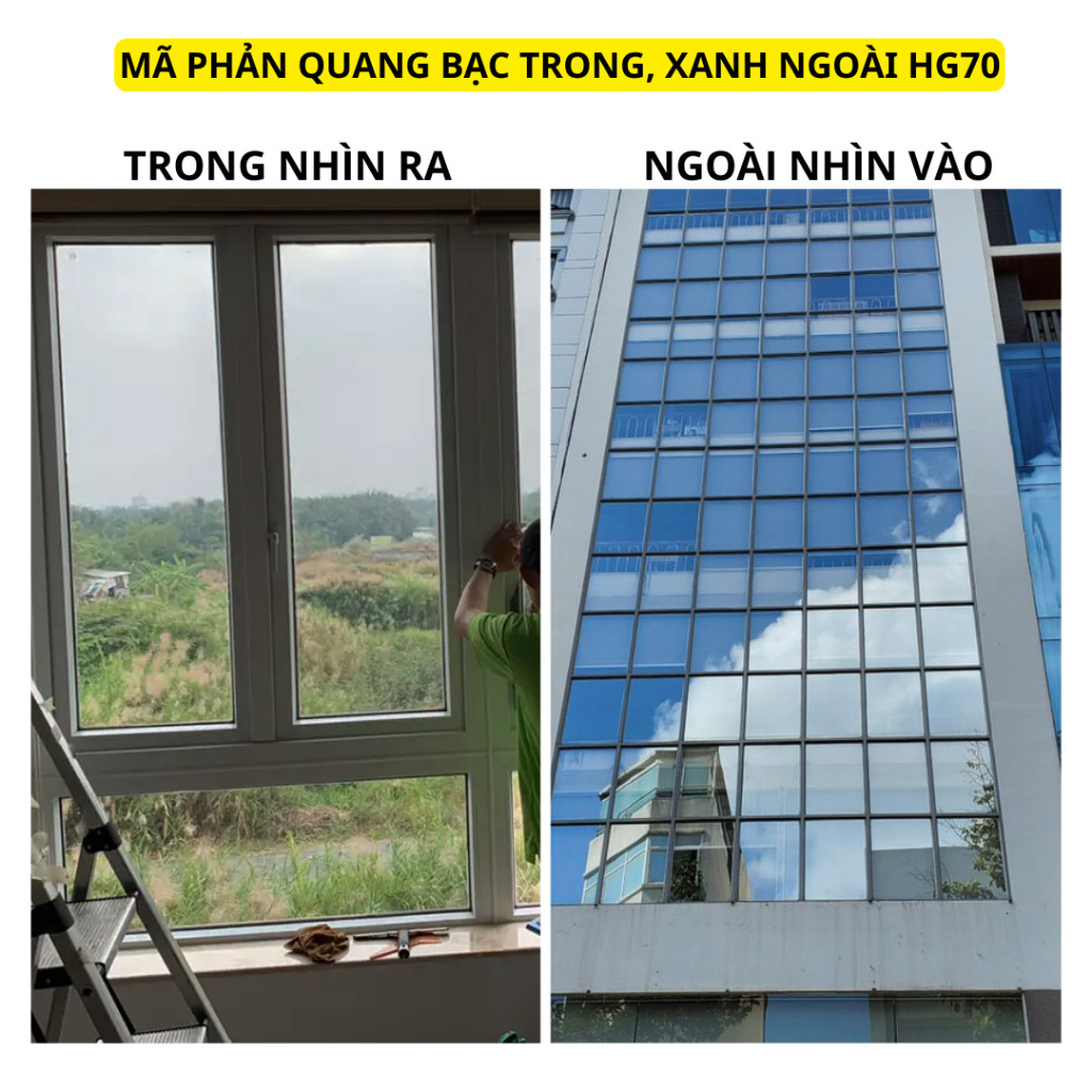 Film cách nhiệt cửa kính phản quang 1 chiều cắt 99% UV, chống nắng cửa sổ, giảm ánh sáng, chống nhìn trộm có hỏa tốc