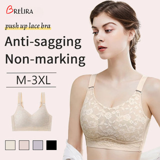 『Brelira』Minimizer Bra Non-wired sports bra Plus Size Light Thin Petal Bra full coverage Lingerie Wireless Anti-Sagging Large Size Underwear