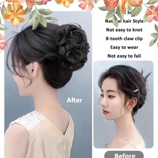 Kẹp nối dài NCE Bun với tóc tổng hợp, tạo kiểu tóc nhanh và tự nhiên, phù hợp để làm bun hoặc mở rộng đuôi ngựa.