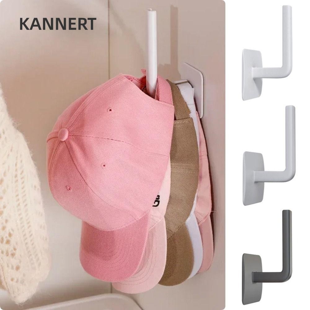 KANNERT 1 Cái Giá Để Mũ, Giá Đỡ Không Khoan Nắp Móc, Dính Nhà Bếp Treo Tường Tổ Chức Bảo Quản Mũ Bóng Chày Móc Treo Cho Cửa Tủ Quần Áo