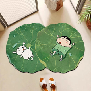 Thảm Lau Chân Hình Shin Dễ Thương, Thảm Chùi Chân Nhà Tắm Chất Liệu Bùn Tảo Thấm Hút Nhanh Khô